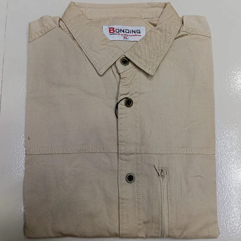 Kaiser কটন স্টাইলিশ ফুল হাতা শার্ট (খাকি)
