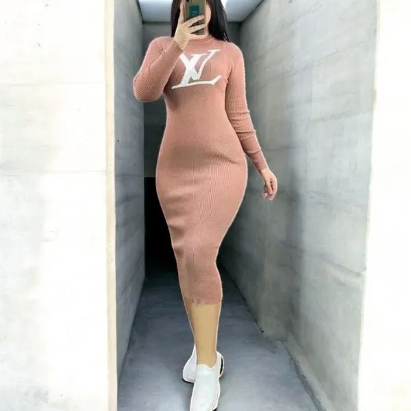 Unique Collection রোল নেক মিডি ড্রেস