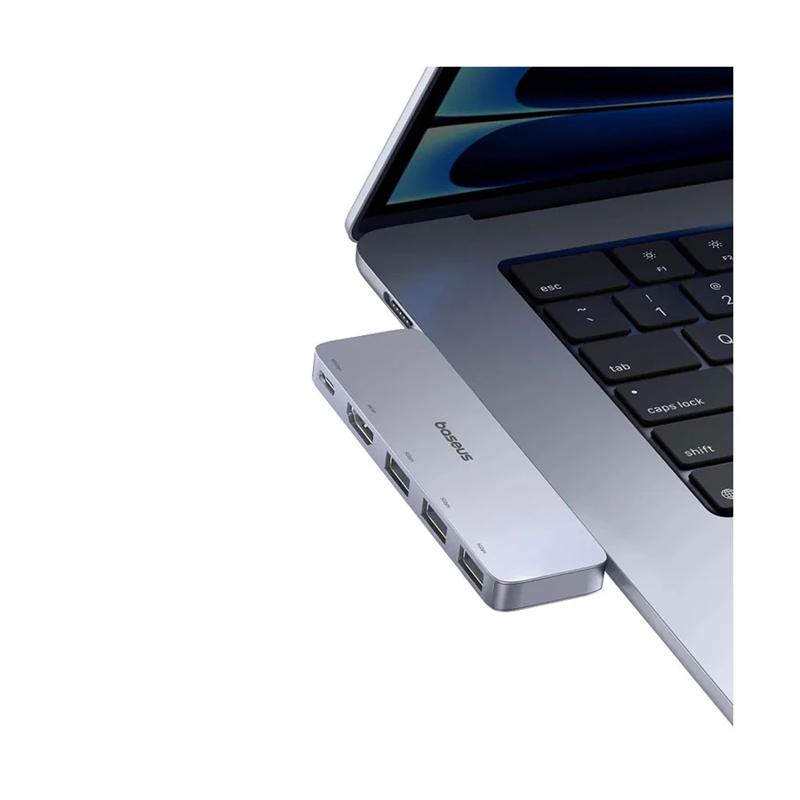 Baseus UltraJoy Dual USB-C to HDMI, Tri USB 3.0 & PD Hub Gray