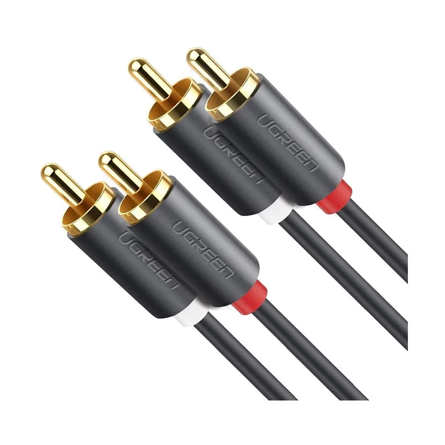 UGREEN AV104 (30747) 2RCA Male to Male, 1 Meter, Black Audio Cable