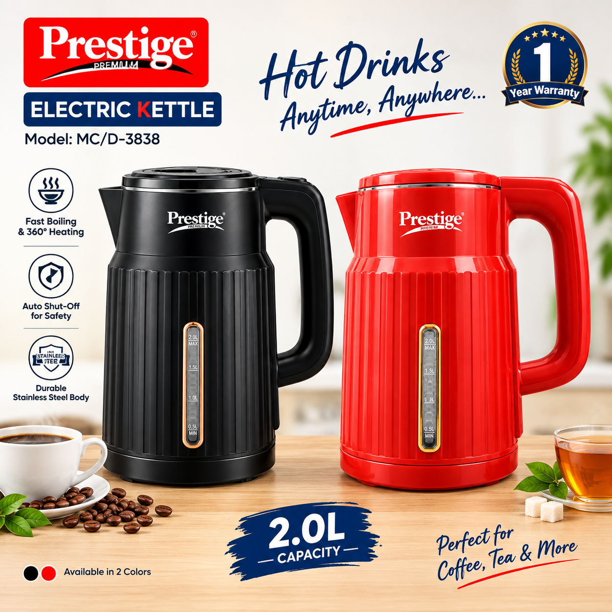 Prestige Mukti 2.0L Electric Kettle
