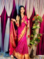 Silk Katan Banarasi Saree with Golden Zari Work, 6 Colours