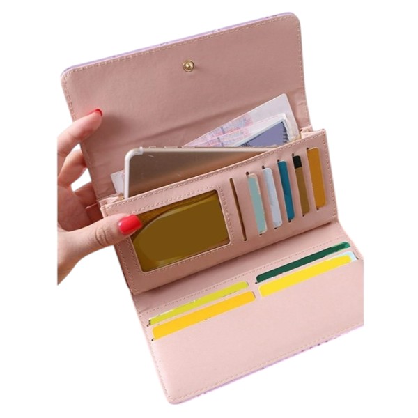 1pcs Women Ladies Leather Wallet Long Zip Purse Wallet