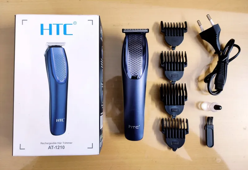 HTC AT-1210 রিচার্জেবল কর্ডলেস বিয়ার্ড ও হেয়ার ট্রিমার (ব্লু)