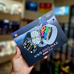 HW9 Pro Max স্মার্টওয়াচ (৩টি স্ট্র্যাপসহ) – কালো