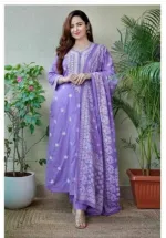 Women's Cotton Skin Print Three Piece, Free Size up to 44
