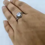 ক্রিস্টাল ব্লুম সিলভার রিং