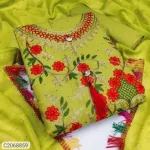 Aari Embroidered Cotton Three Piece, 40 Inch Kameez, 6 Colours