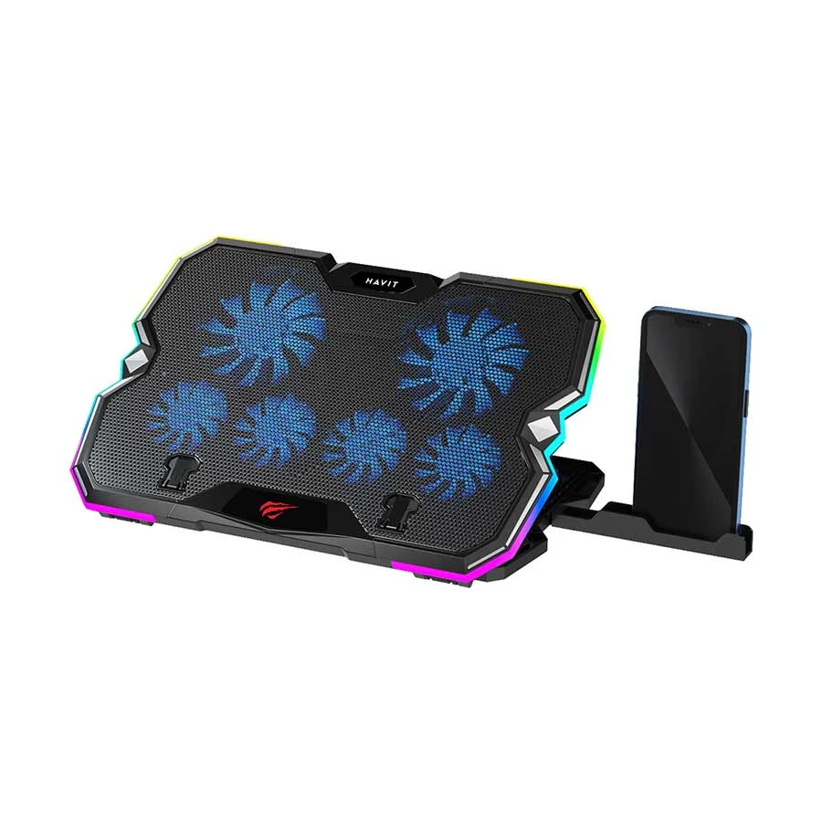 Havit Gamenote F2068 RGB Laptop Cooler With Mobile Holder (6 Fan)