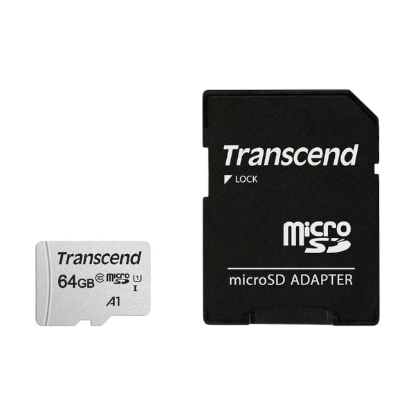 Transcend 64GB মাইক্রো SD UHS-I U1 মেমোরি কার্ড উইথ অ্যাডাপ্টার