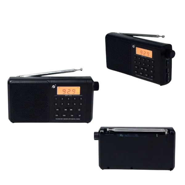 KTF-1715 ব্লুটুথ, TF কার্ড & FM/AM/SO ৩ ব্যান্ডস রেডিও & ক্লক সাপোর্টেড ডিজিটাল ডিসপ্লে স্পিকার