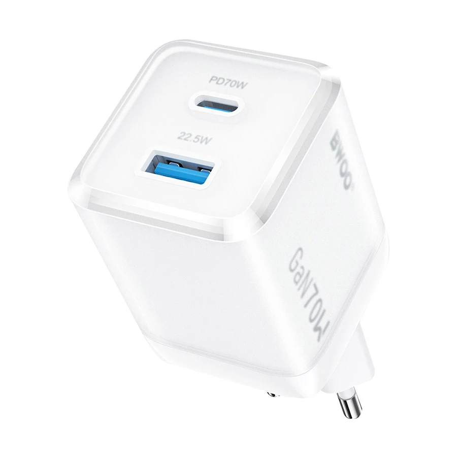 Bwoo BO-CDA224 70W GaN USB & USB-C Charger White (EU)
