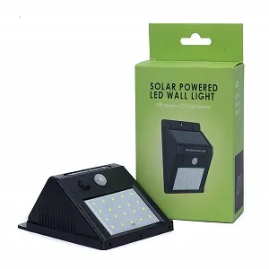সোলার পাওয়ার্ড LED ওয়াল লাইট, মোশন PIR সেন্সর ও CDS নাইট সেন্সর