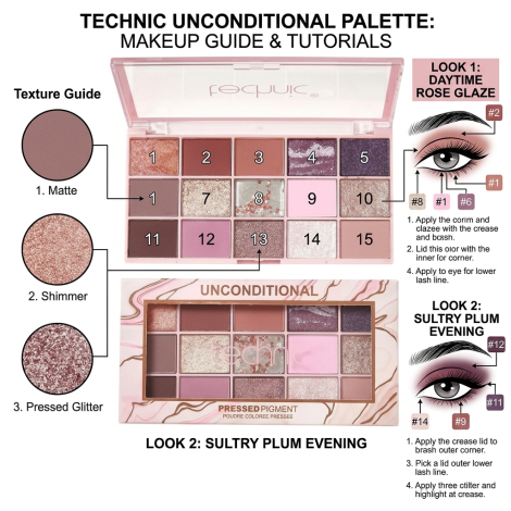 Technic Unconditional Pressed Pigment Eyeshadow Palette 30g (China)