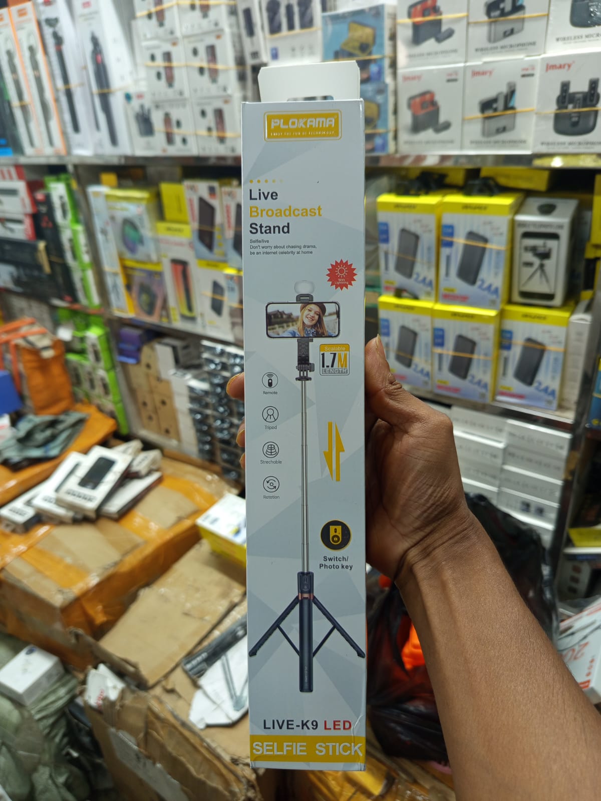 LIVE-K9 LED সেলফি স্টিক ও লাইভ ব্রডকাস্ট স্ট্যান্ড