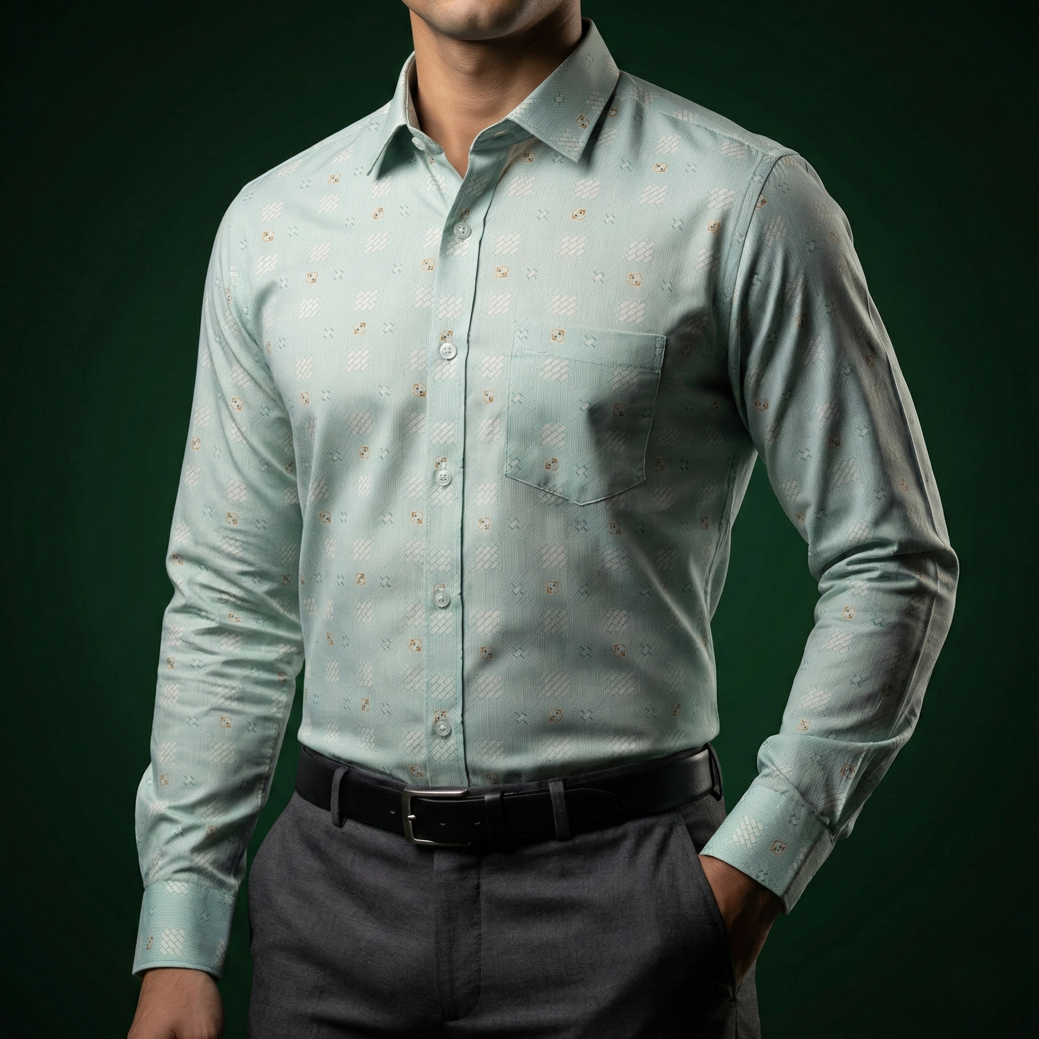 ছেলেদের কটন স্প্যানডেক্স ফরমাল শার্ট (S-XXL)