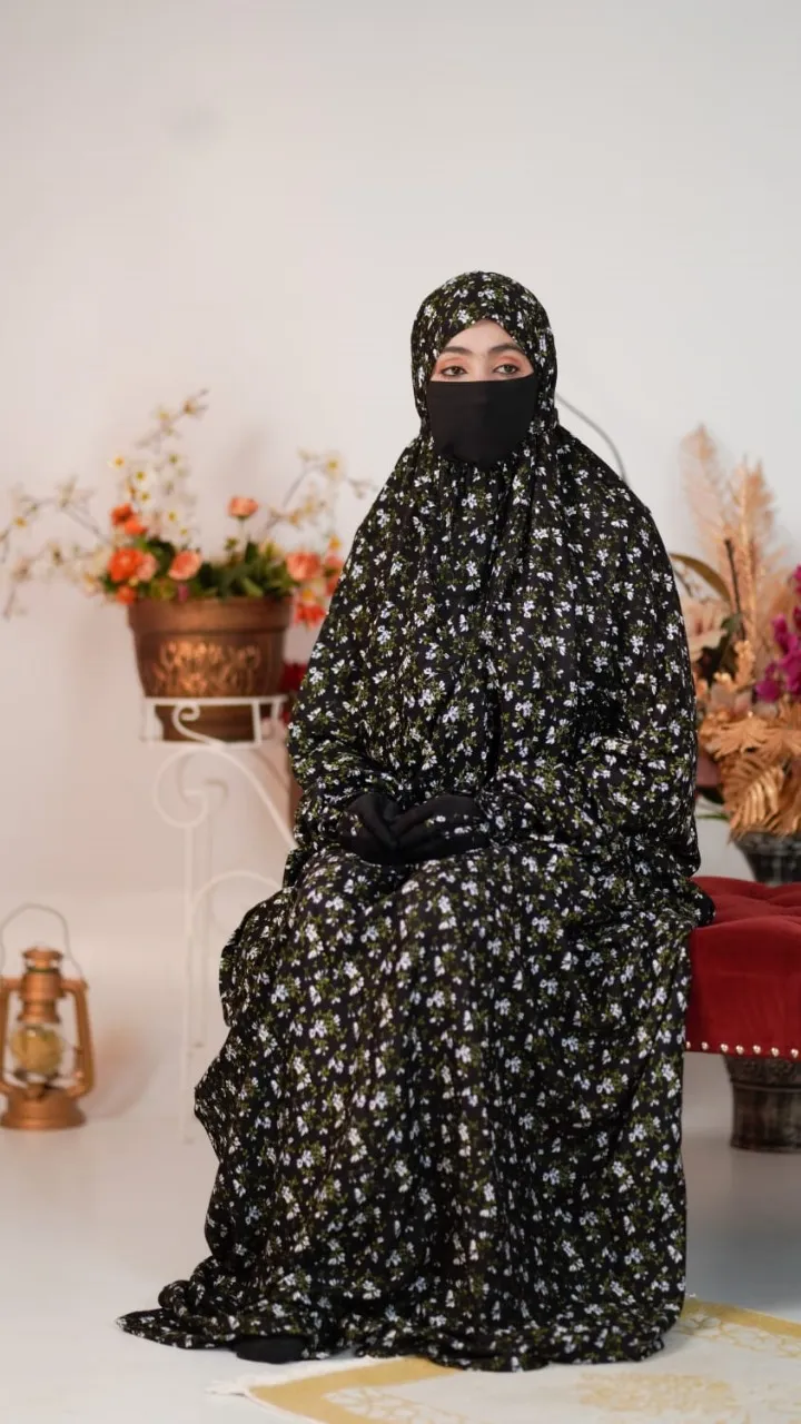 Women's Full Cover Prayer Khimar, Soft Cotton, 80 Inch Round
