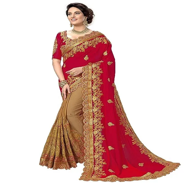 ইন্ডিয়ান জর্জেট শাড়ি, ব্লাউজ পিসসহ