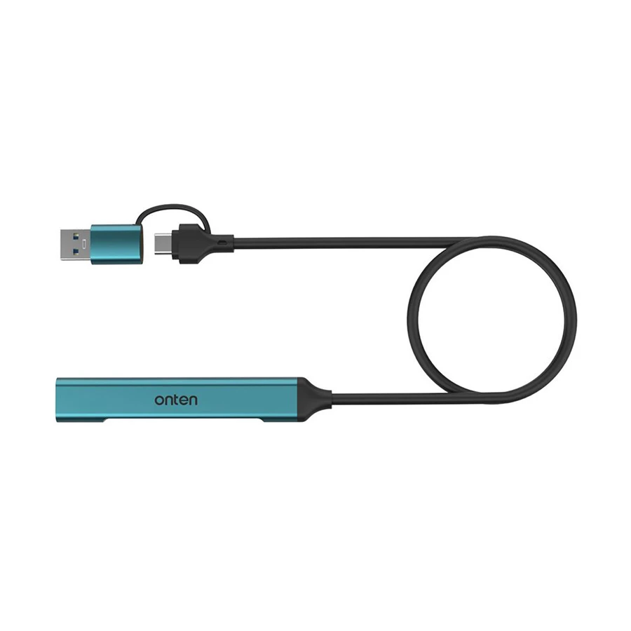 Onten OTN-UCA9701 USB-C & USB-A to Quad USB Hub Gray