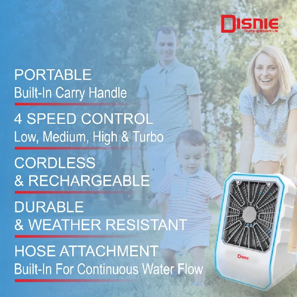 Disnie AC/DC Personal Powerful Portable Rechargeable Electric Hand Held Fan Mini Fan With Water Mist