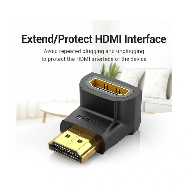 Vention AIOB0 HDMI মেল টু ফিমেল ব্ল্যাক কনভার্টার