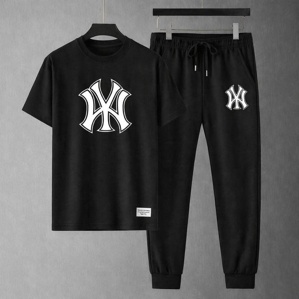 Men's Mesh Fabric Tee and Full Pant Two-Piece Set, 6 Colours