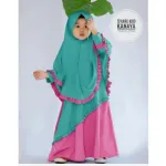 Girls' Borka and Hijab Set in Cherry Fabric, 4 Colour Choices