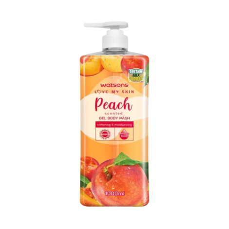 Watsons লাভ মাই স্কিন পীচ সুগন্ধযুক্ত জেল বডি ওয়াশ ১০০০মিলি (Malaysia)