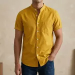 ছেলেদের ফ্যাশনেবল হাফ হাতা শার্ট (হলুদ)