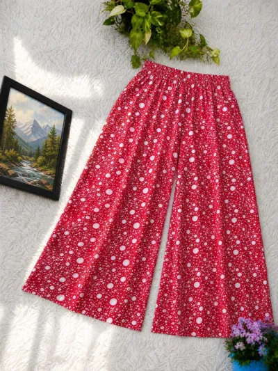 Women's Linen Palazzo Pants, 38 Inch Length, Waist 28 to 42