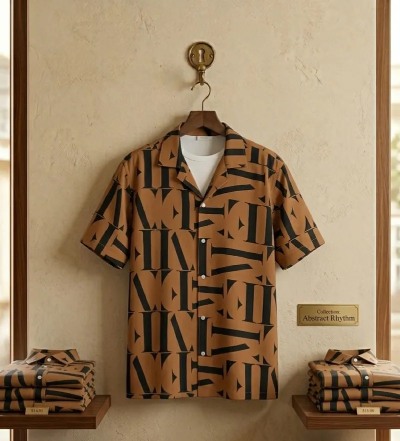 Men's Digital Print Half Sleeve Shirt, Sizes M, XL and XXL