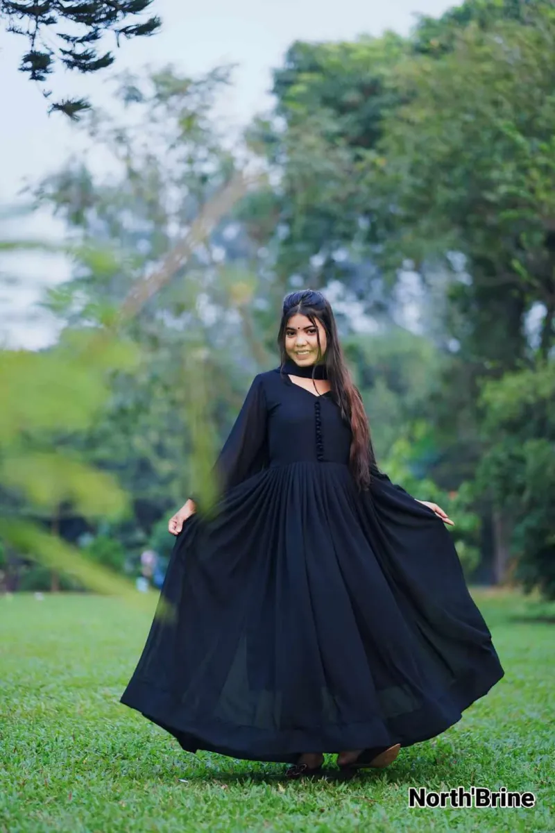 জর্জেট থ্রি পিস, লিনেন সালোয়ার, ফ্রি সাইজ 44