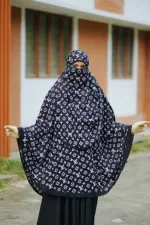 লং কটন হিজাব নিকাবসহ, ভিসকস কটন, পেছনে 50 ইঞ্চি