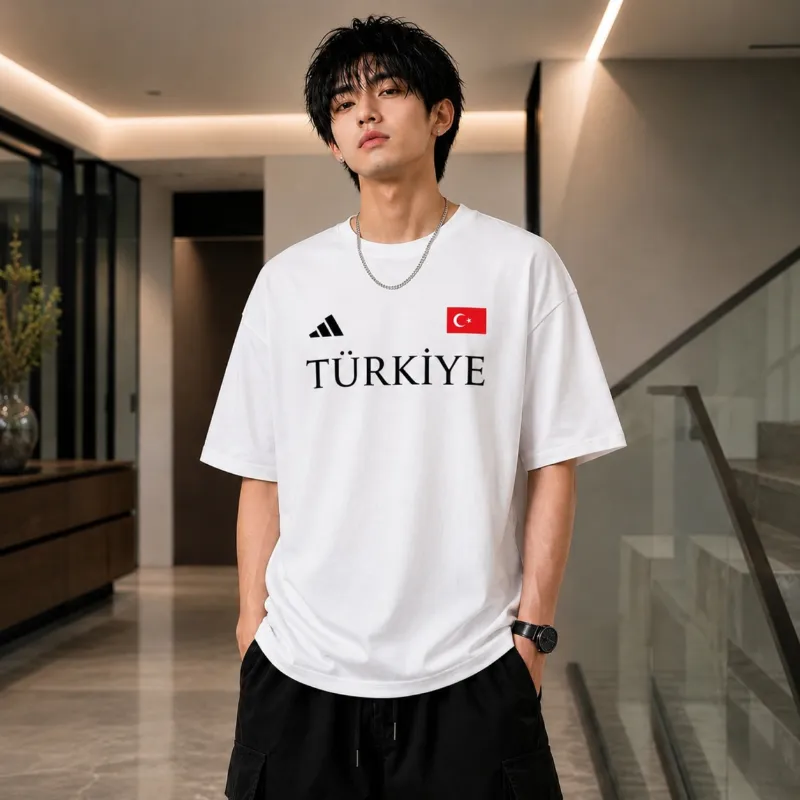 Men's Pure Cotton Drop Shoulder Tee, DTF Print, Sizes M to XXL