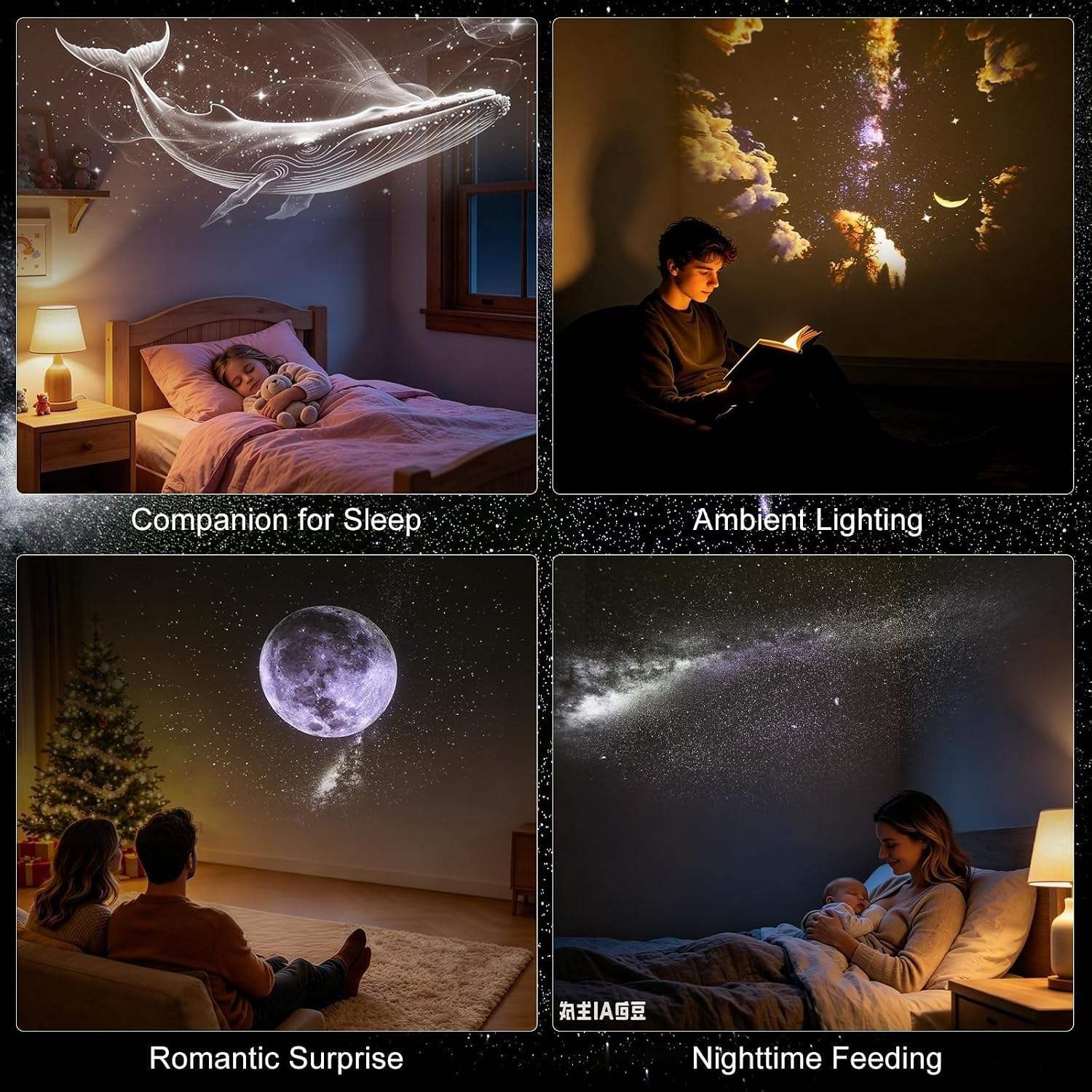2-in-1 Mini Star Projector Night Light | USB Star/Galaxy Projector Light