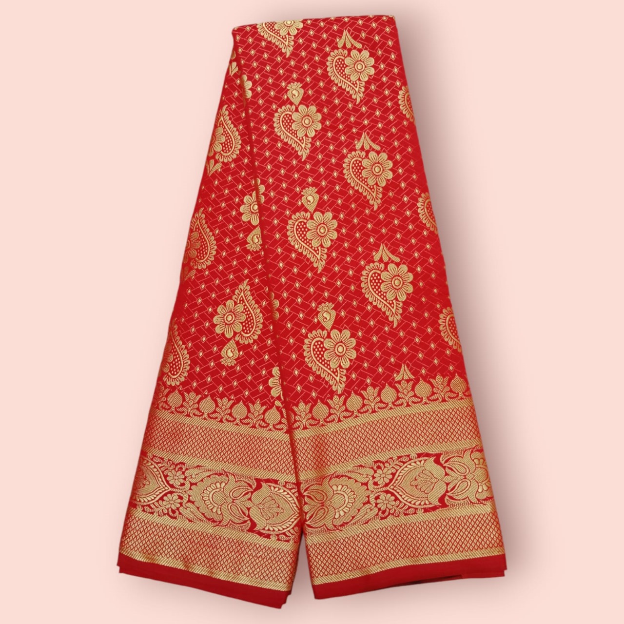 Silk Katan Saree with Golden Thread Work, 4 Colour Choices