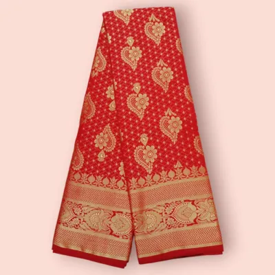 Silk Katan Saree with Golden Thread Work, 4 Colour Choices