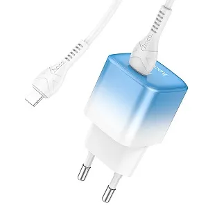 Hoco C101A PD 20W ফাস্ট মিনি ট্রাভেল চার্জার, Type-C টু Lightning ক্যাবলসহ