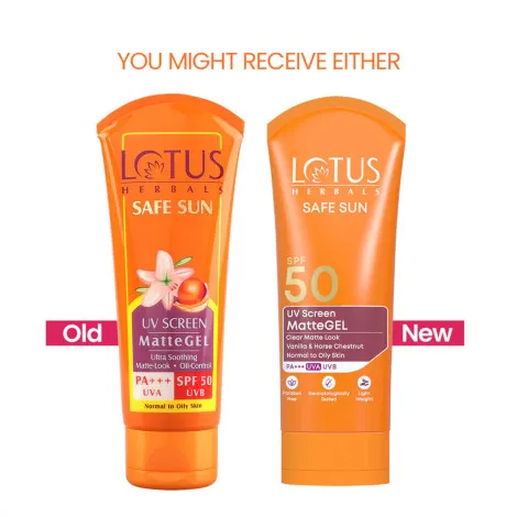 Lotus Herbals Safe Sun UV Screen ম্যাট জেল SPF 50 PA+++ 50 গ্রাম