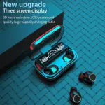 M10 TWS ট্রু ওয়্যারলেস ইয়ারবাডস, ব্লুটুথ 5.1, 2000mAh পাওয়ার ব্যাংক চার্জিং কেস