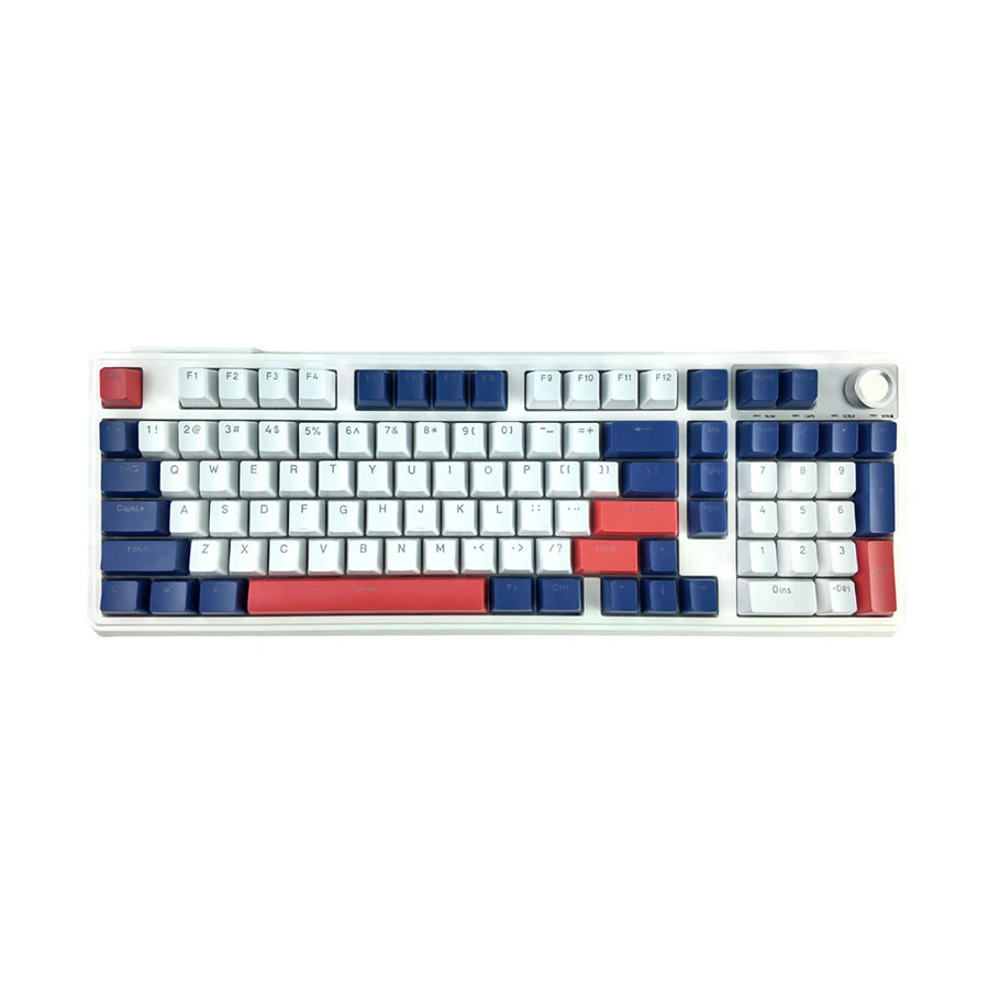 T-Wolf T78 RGB Tri Mode Red Switch Mechanical Gaming Keyboard White