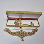 মেয়েদের ব্রাইডাল নেকলেস সেট, কানের দুলসহ