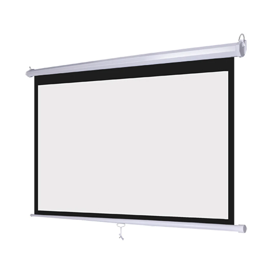 PC Power 96 Inch x 96 Inch Manual Wall Projector Screen