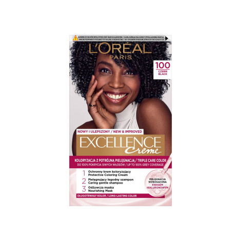 L'Oreal Excellence ক্রিম ট্রিপল কেয়ার হেয়ার কালার 100 ব্ল্যাক
