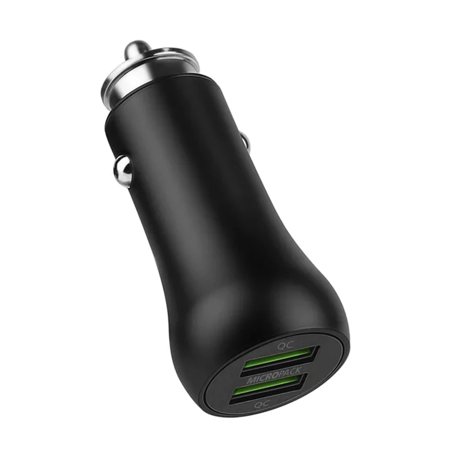 Micropack MCC-236QC 36W Dual USB-A Black Car Charger