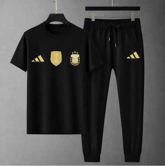World Cup DTF Print Mesh T-Shirt and Trouser Combo