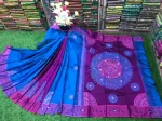 Block Print and Embroidery Dhupian Silk Saree for Women