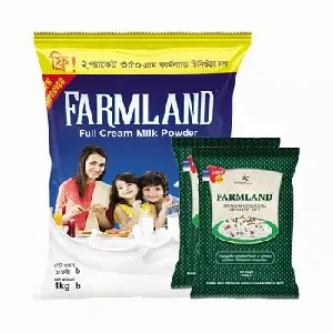 Farmland ফুল ক্রিম মিল্ক পাউডার 1 কেজি (সাথে Farmland চিনিগুঁড়া চাল 700 গ্রাম ফ্রি)