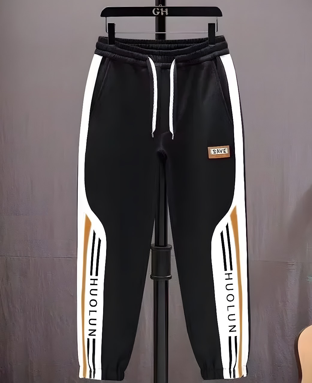 Men's Cargo Stripe Jogger Sweatpants, 70% Cotton 30% Polyester