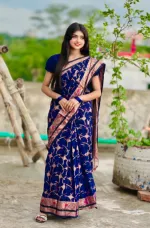 Tant Jamdani Saree, 12 Haath, One Colour, No Blouse Piece